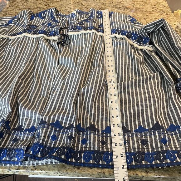 Velzera Boho Floral Embroidery Striped Open Jacket Top Oversized Bohemian - Picture 11 of 11